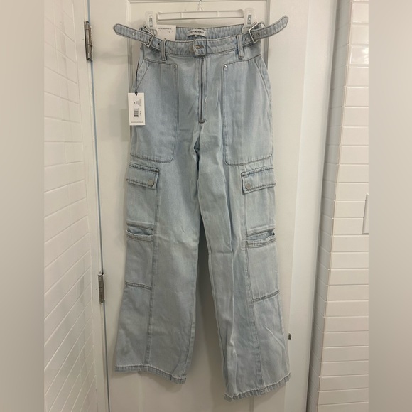 WeWoreWhat denim straight cargo jeans NWT - Picture 3 of 3